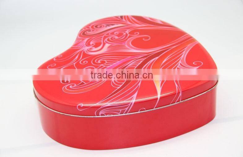 Heart Shape Chocolate Biscuits Packaging Tin Can For House Food Container