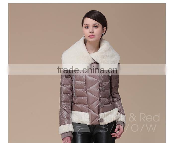 2015 winter fashion woman wear jacket with turn-down collar