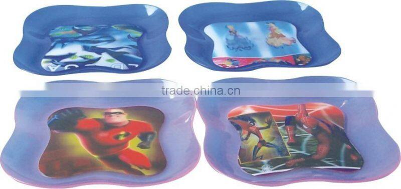Customized For children with cute pattern plastic food tray