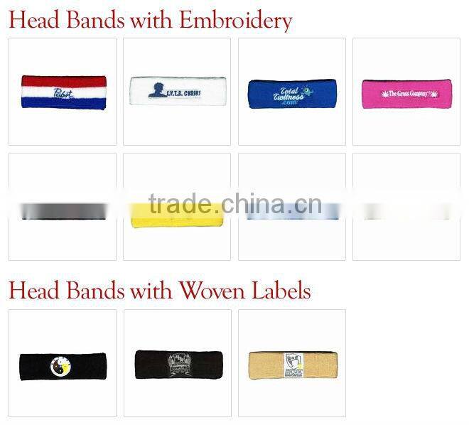 custom logo striped terry cloth cotton soccer absorb sweat headband