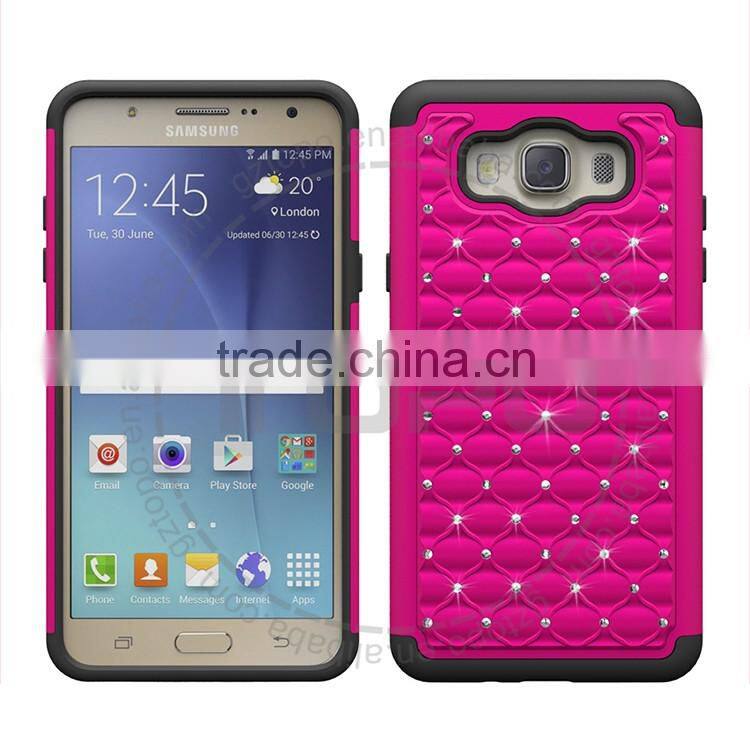 Bling Diamond Phone Case Combo Sky Star PC Silicone Case for Samsung galaxy J7 J710