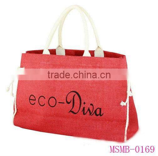 100% pure linen drawstring bag for shopping and gift