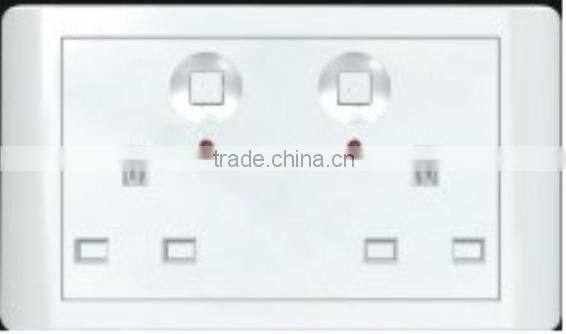 13A 2Gang 2pole switched socket with LED CXA13002 wall switch with led