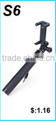 Wholesale wired cable take pole monopod selfie sticks with foldable handheld,foldable monopod Selfie-stick with cable