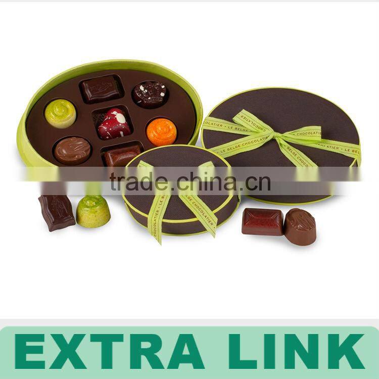 Popular design custom logo silk printing cardboard round truffle packaging box