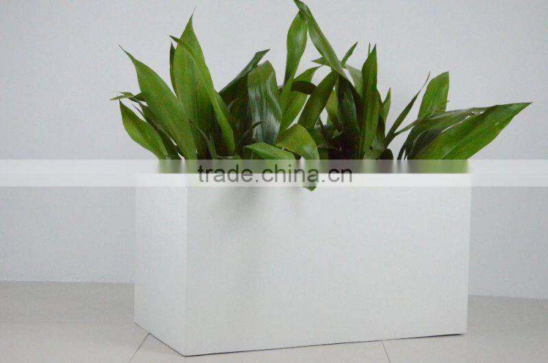 matt white rectangle garden use ply resin flower pot