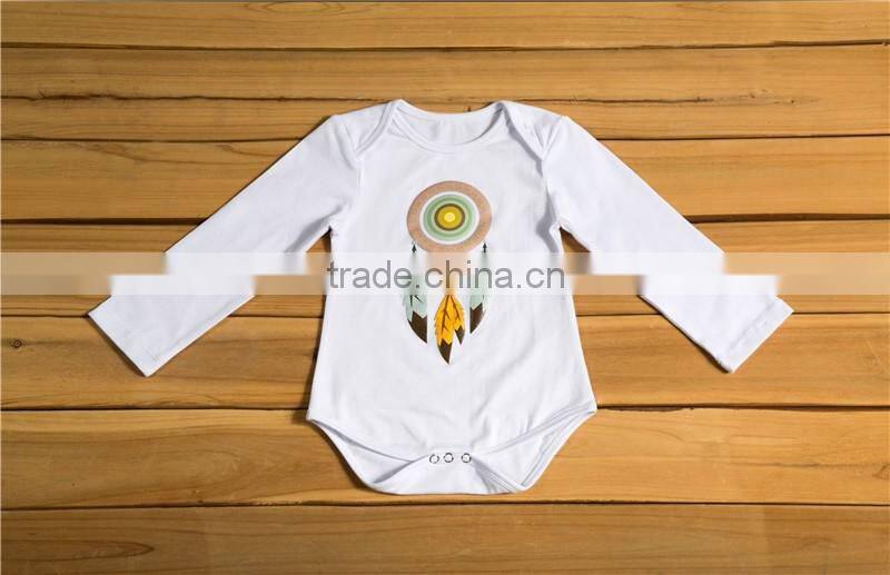 Valentine's Day girls white long sleeve romper baby children frock model