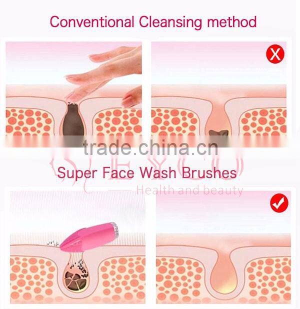CE ROHS Silicone Facial Cleansing Brush electric face scrubber sonic facial brush head As Seen on TV