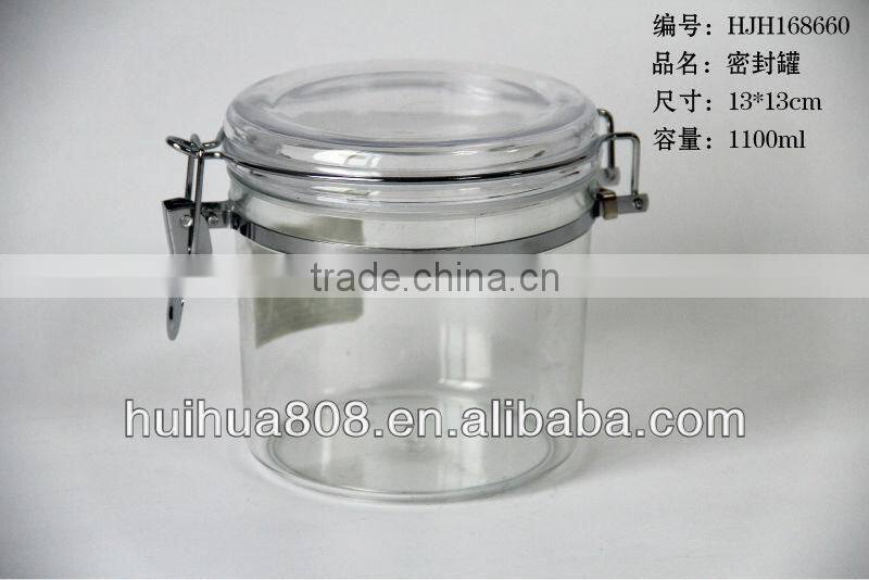 PS plastic high transparent spice jars with clip