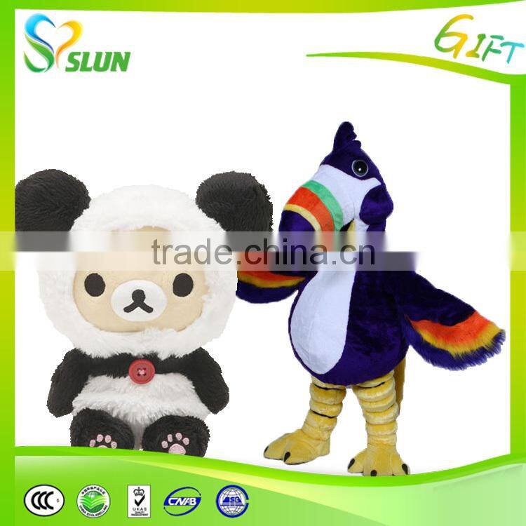 Customized hot selling funny beautiful blue mascot plush toys
