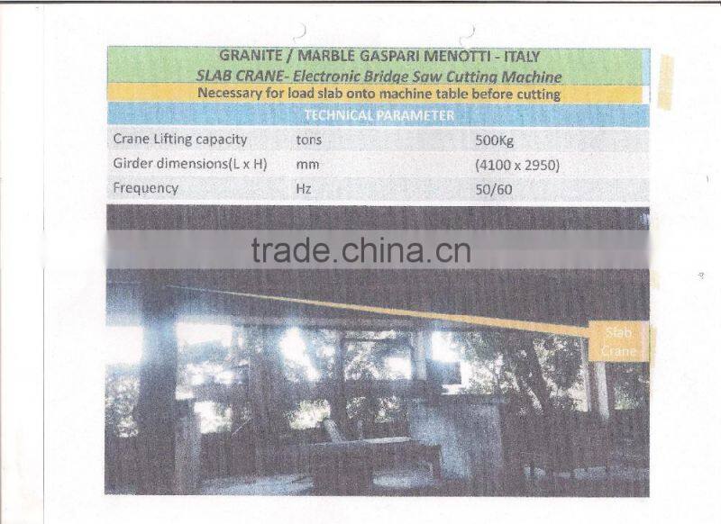 MOVING GRANITE/MARBLE BLOCK AND SLAB MACHINE FROM ITALY