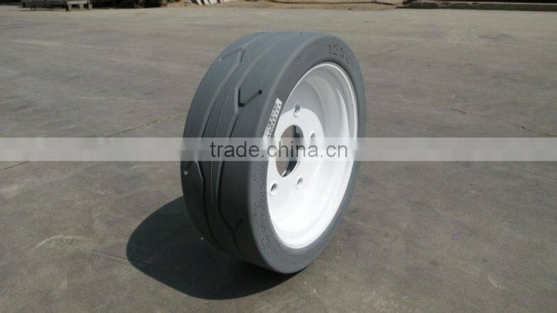 16x4 solid tire with brake for bobcat, wheel for lifting platform