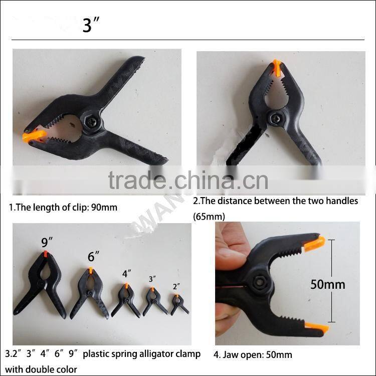 3" single color plastic spring clamp