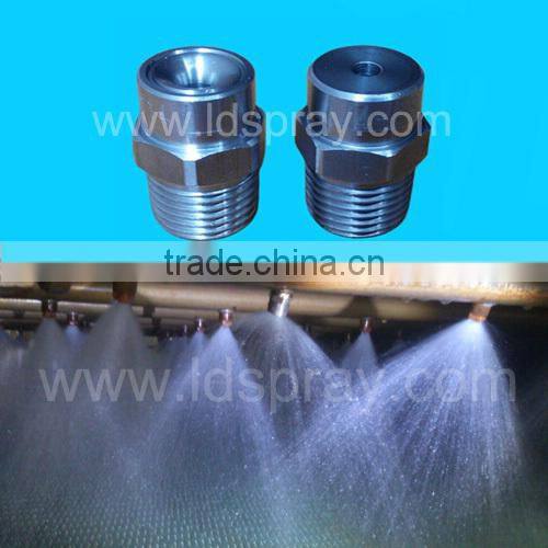 Wide angle spray jet cone nozlzes with uniform distribution throughout the cone