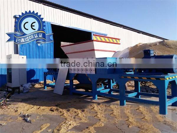 Big capacity strong metal drum tin can shredder with double shaft