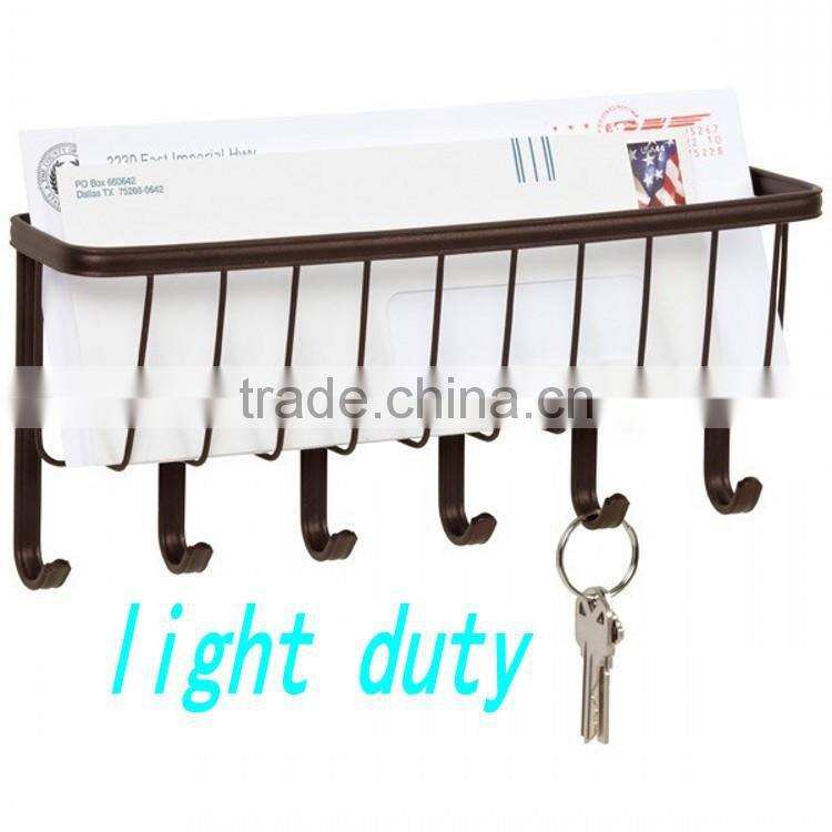 Wall mounted light duty solid metal key rack key hook