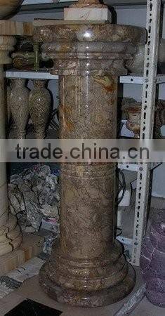 NEW COREL GEM MARBLE PEDESTAL