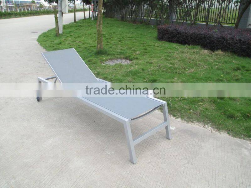 Outdoor Canvas Beach Chair Pool Chaise Lounger