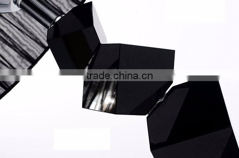Modern design K9 black crystal table lamp with fabric lampshade