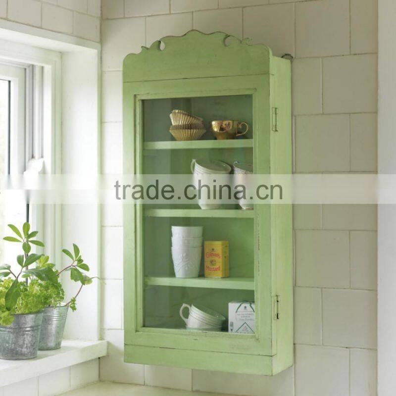 Vintage Looked Solid Wooden Furniture Colorful Painting Wall Cabinet Custom Design MDF Furniture