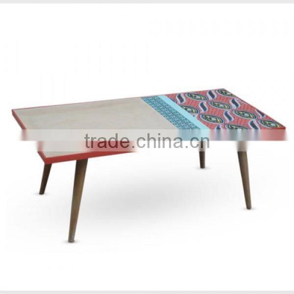 Vintage Pattern Solid Wooden Table Customization Printing Table Assemble Painting Little Table Stand