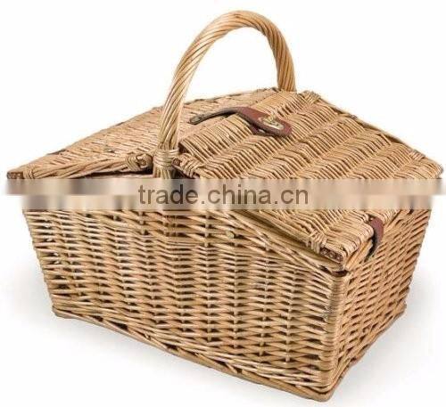 wholesale wicker picnic basket, wicker picnic basket with handle and lid,willow picnic basket with cutlery