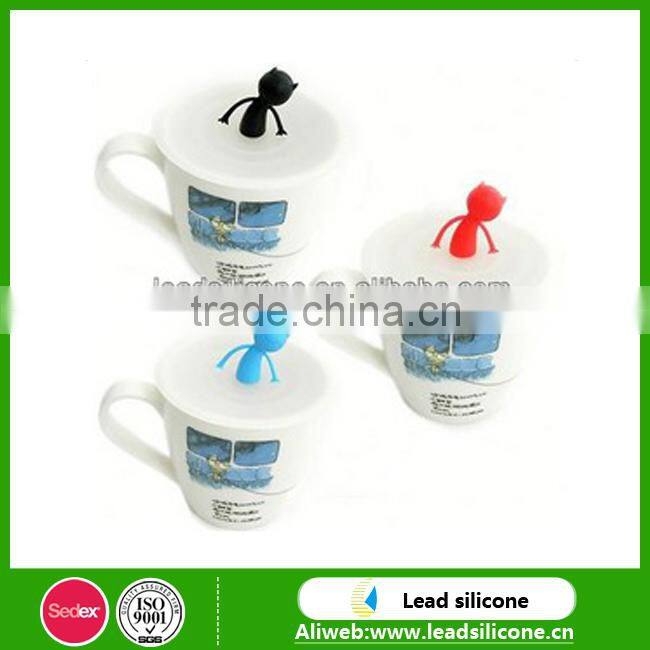 2015 New Design Cartoon Silicone Drink Cup Lid/Mug Lid With Silicone