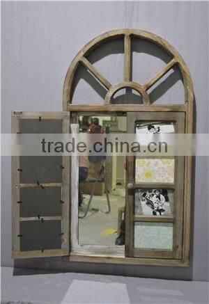 2016 new style antique wooden mirror frame with paper printing