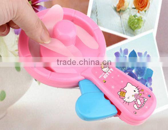 cheap plastic mini handy dynamo fan for kids in summer
