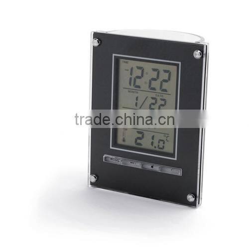 Hot plastic table clock,day date digital clock with high quality