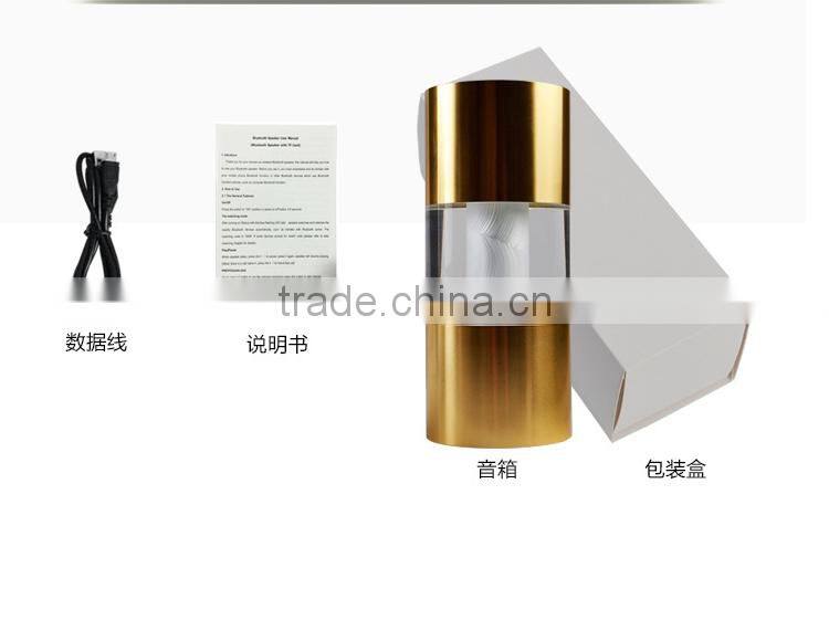 New Arrival Creative Bluetooth Loudspeaker box with Led Light, Crystal Columniform Plug In-card Voice Box