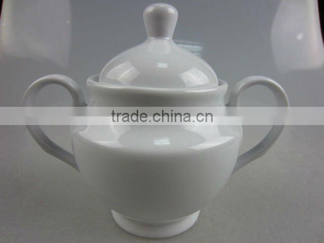 White porcelain sugar jar set