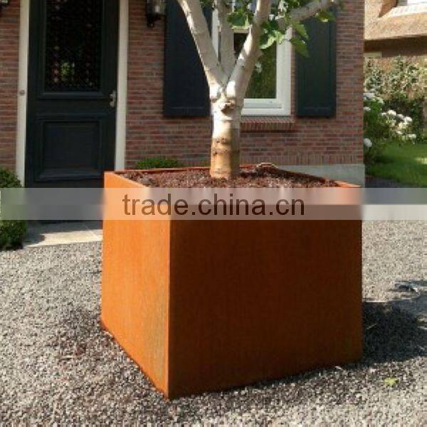 FO-9C04 square type cheap corten steel planter for garden decor