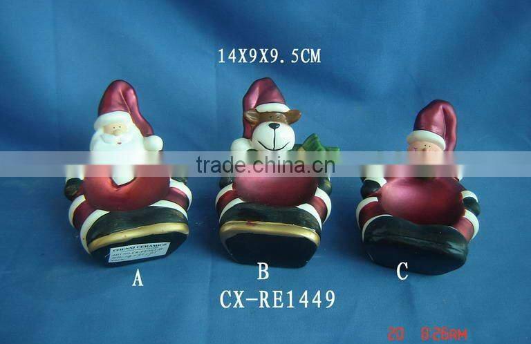 Ceramic Christmas Gift led ceramic candle light light ceramic structured packing