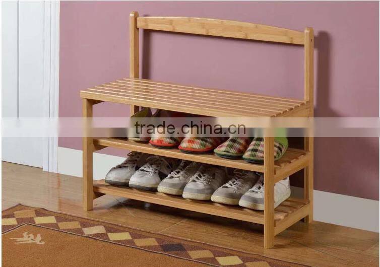 2015 new design entrance can sit wooden shoe rack