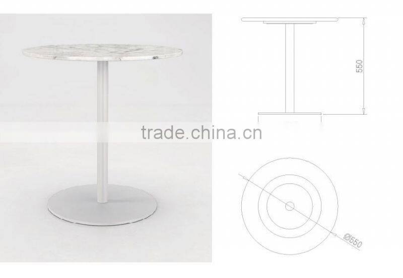 2015 New design marble top metal base round coffee table