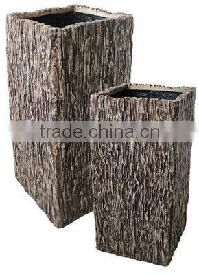 Large Sandstoone Wooden Finish Garden Flower Pot