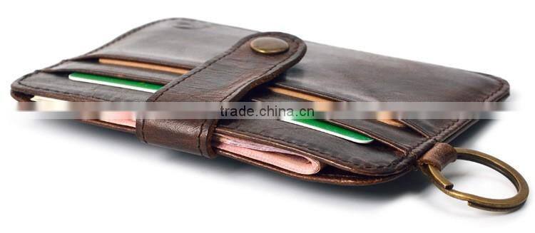Genuine leather wallet men crazy horse card holder credit card holder rfid blocking customized