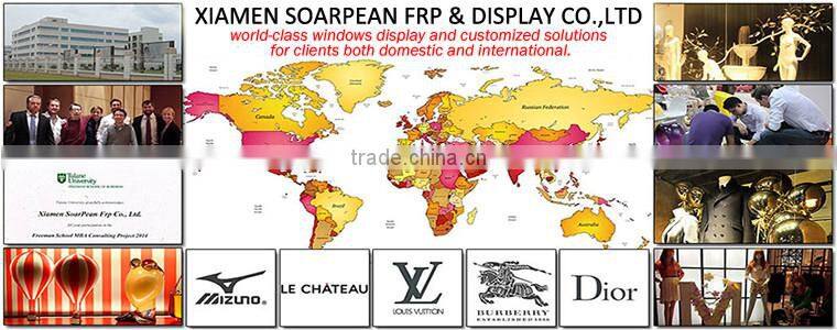 Fiberglass animal horse sculpture for window wall display rack