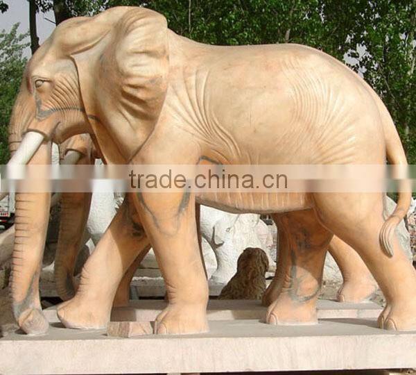 High quality pink marble elephant sculpture