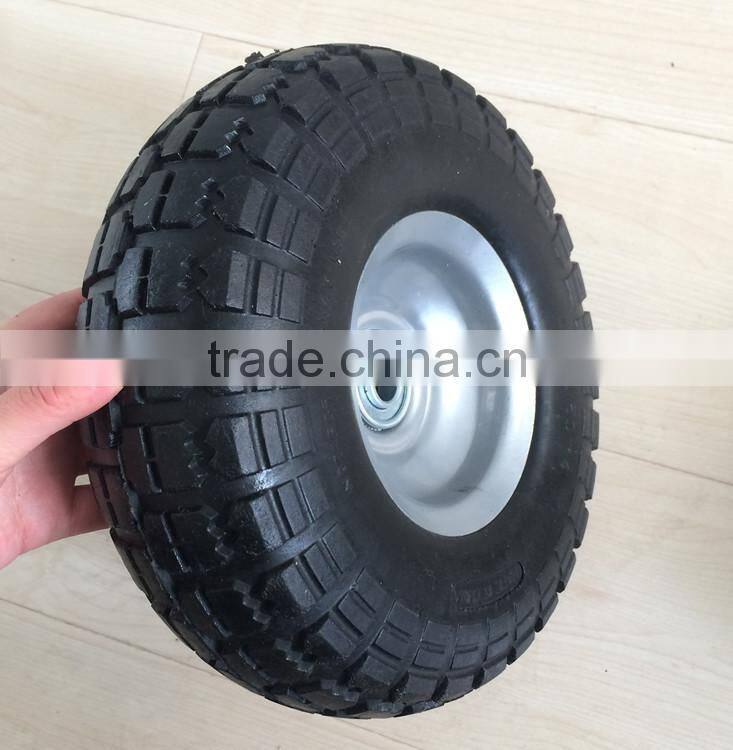 Steel hub small PU wheel 4.10 350-4 tyre