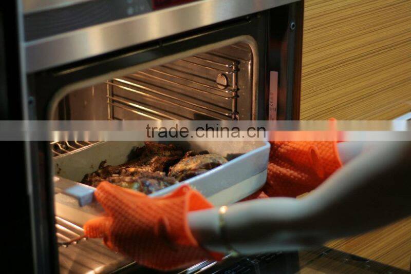 Heat resistant bbq silicone grill gloves funny oven mitts cooking kitchen glove