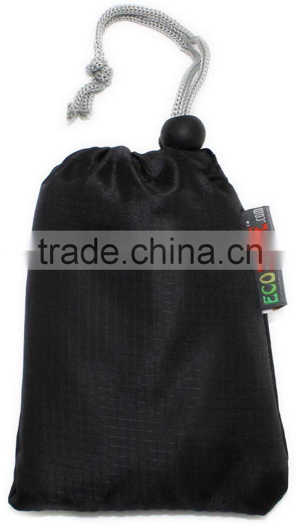 NEW Eco Friendly Ripstop Nylon Foldable Reusable Bag Grocery Shopping Tote Bag with velcro on the top of the handles