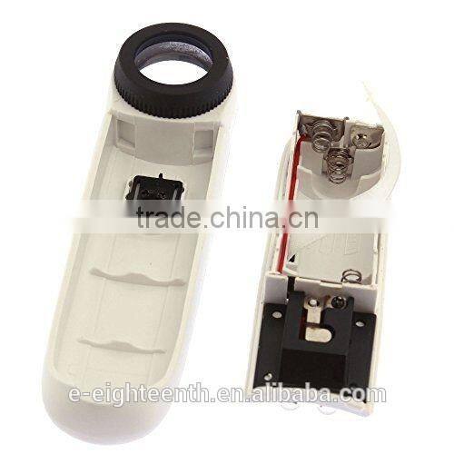 MG6B-1B New Hand Held 2 LED Lights 40x Magnifying Glass Lens Jewellery Magnifier Loupe for repair