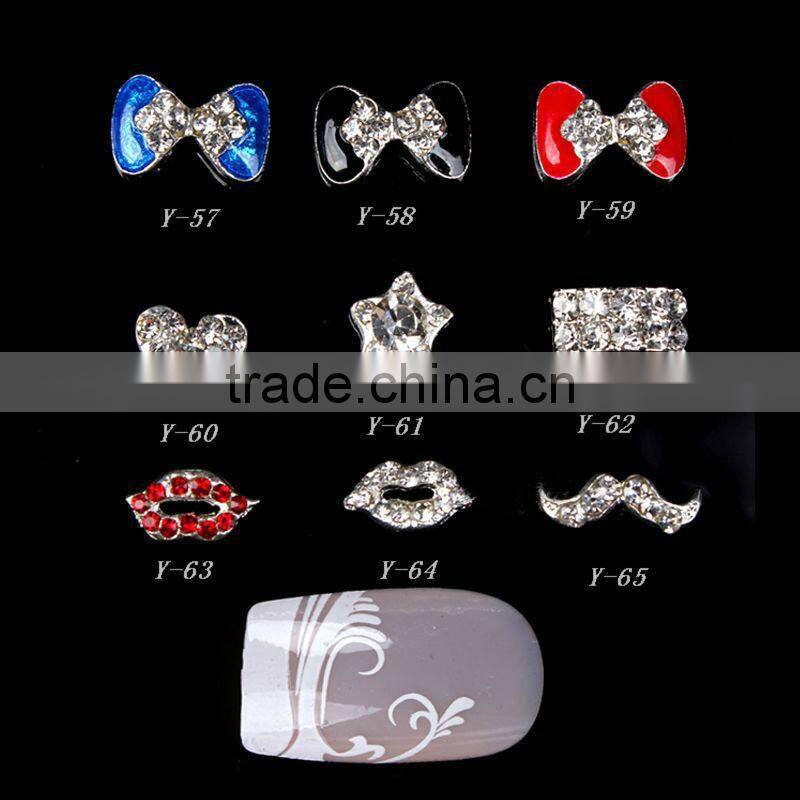 Nail zircon jewelry, pendant jewelry nails jewelry set auger adorn article alloy bowknot of much money