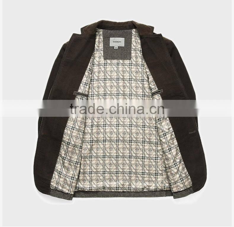 2016 new design slim fit blazer for man grid business suit 100% wool spring / autumn clothes