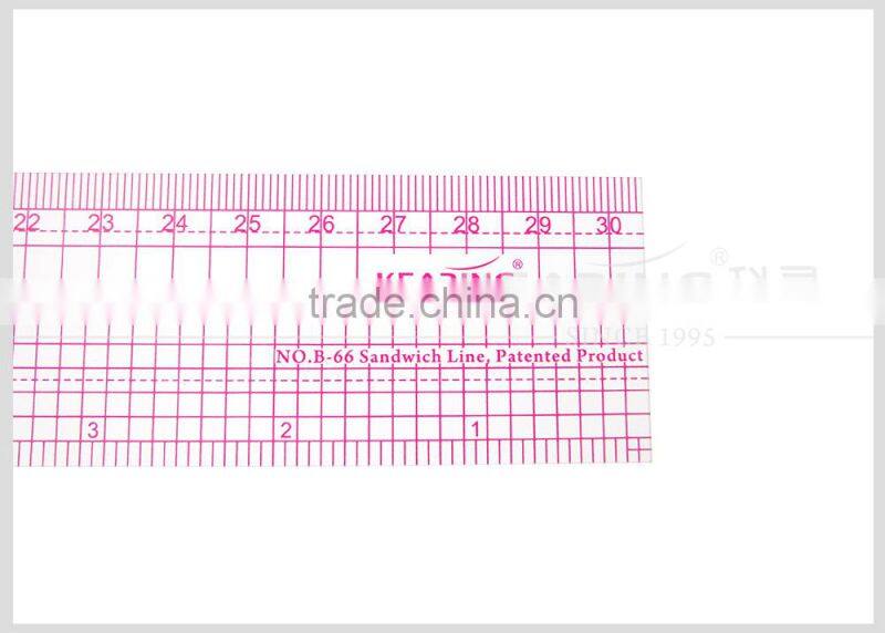 Factory wholesale high quality plastic stencil ruler for garment pattern marking and design 40cm&16" #B-66