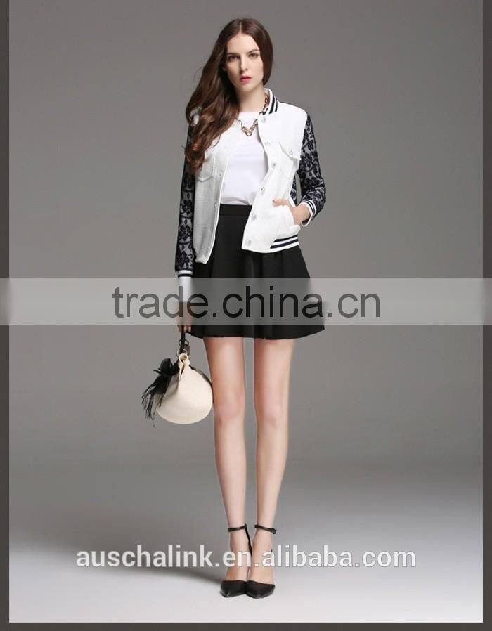 new arrival ladies short style lace sleeve 100% polyester jacket