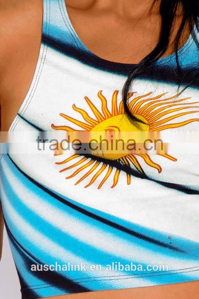 summer ladies custom flag sun graphic sexy crop tank tops