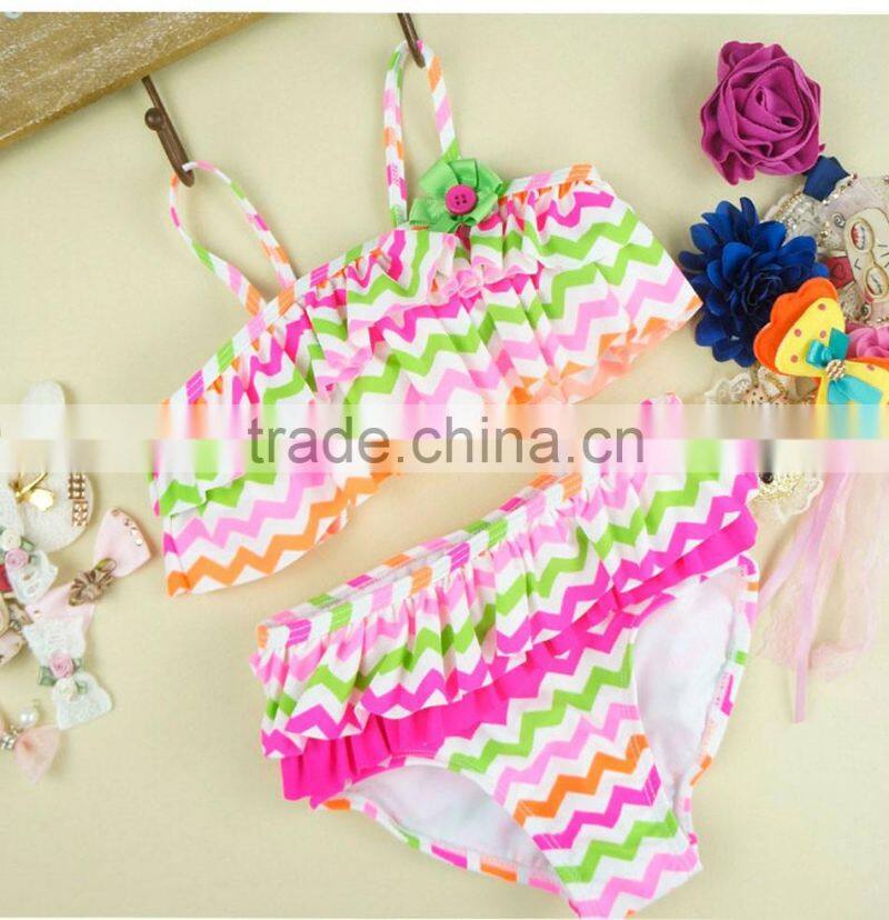 2pcs Latest Fashion Children's Swimwear Hot Sexy Photos Baby Girl Bikini Swimwear 2017